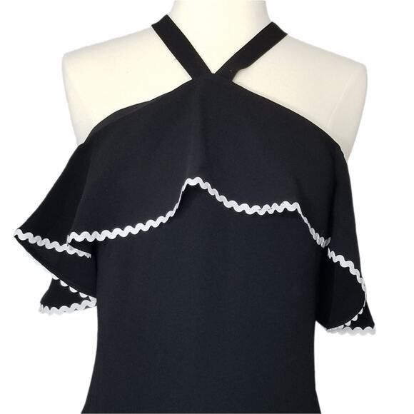 ShoShanna Off Shoulder Ruffle Sheath Dress Size 0 - Picture 4 of 9